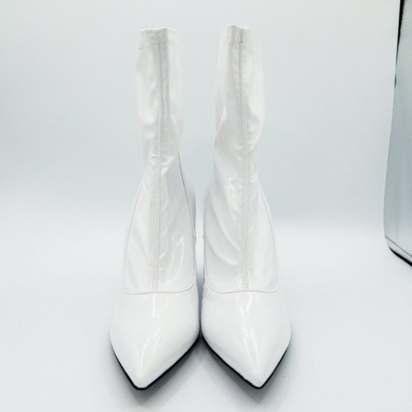 Moschino Women's Patent-Leather Pointed Toe Wedge Ankle Boots - Picture 3 of 14